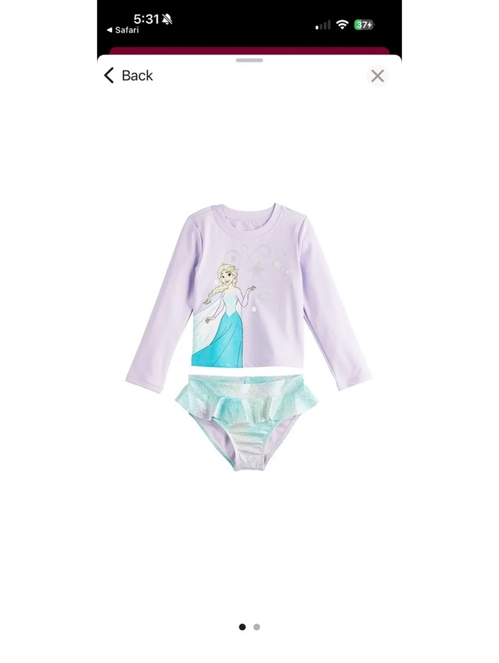 NWT Jumping Beans Frozen two piece swimsuit size 18 months
